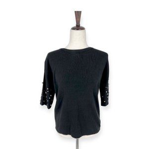 A New Day Beaded Sleeves Knit Top | Medium
